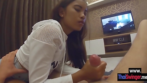 Hot asian milf gets hard fucking