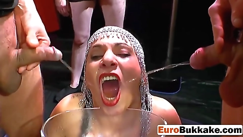 Sexy brunette hair with huge tits fucked in all holes