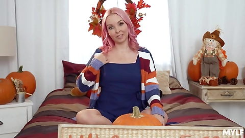 Blonde girl takes a huge cock in her ass