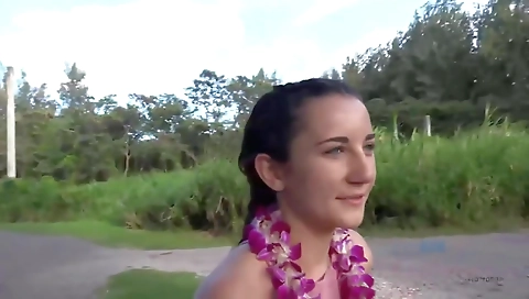 Sexy brunette hair in anal and lingerie